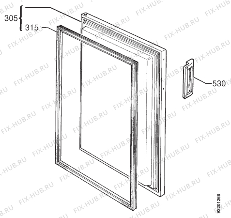 Взрыв-схема холодильника Zanussi ZVF130-1 - Схема узла Door 003